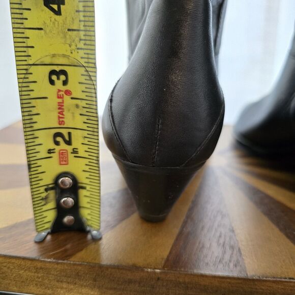 Vintage Calico Womens US 5.5 Black Leather Boots Western Boho Cowgirl Riding 70s - Picture 7 of 14